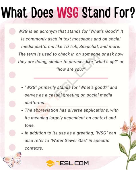 what does wsg mean in texting|WSG Meaning: What Does WSG Mean in Texting and。